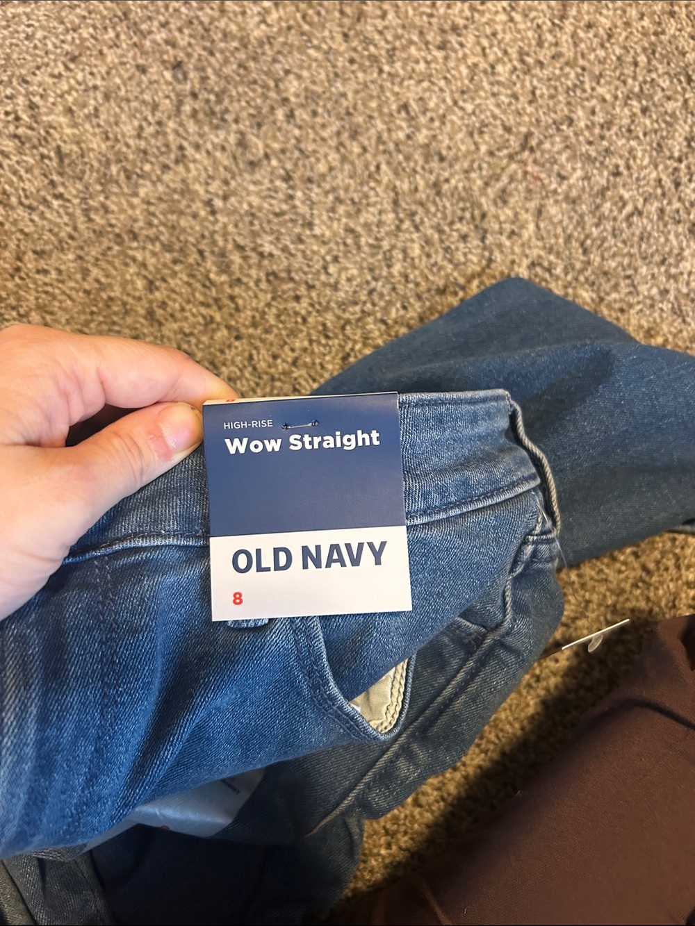 Old Navy Straight-Leg Mid Blue Jeans - Picture 2 of 3